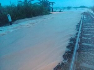 banjir rel kereta